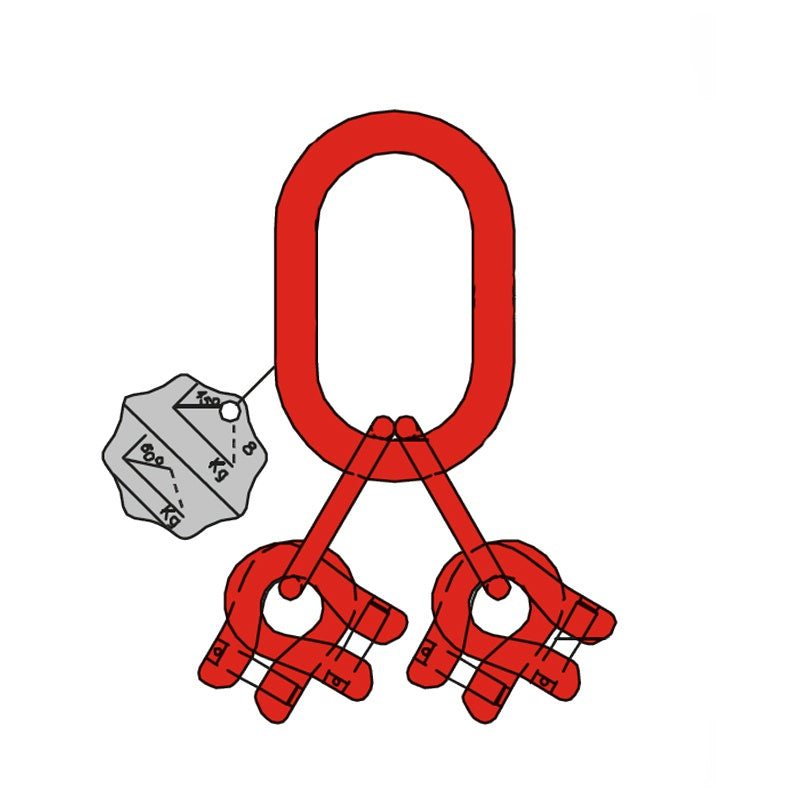 A4 Ogniwo główne do zawiesia łańcuchowego 4-cięgnowego DIN 5688-3, klasa 8