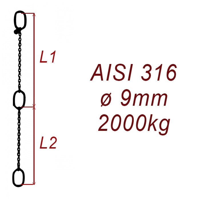 CPK 9 - Zawiesie łańcuchowe nierdzewne do pomp zanurzeniowych, nośność 2000kg - Pumpenkette