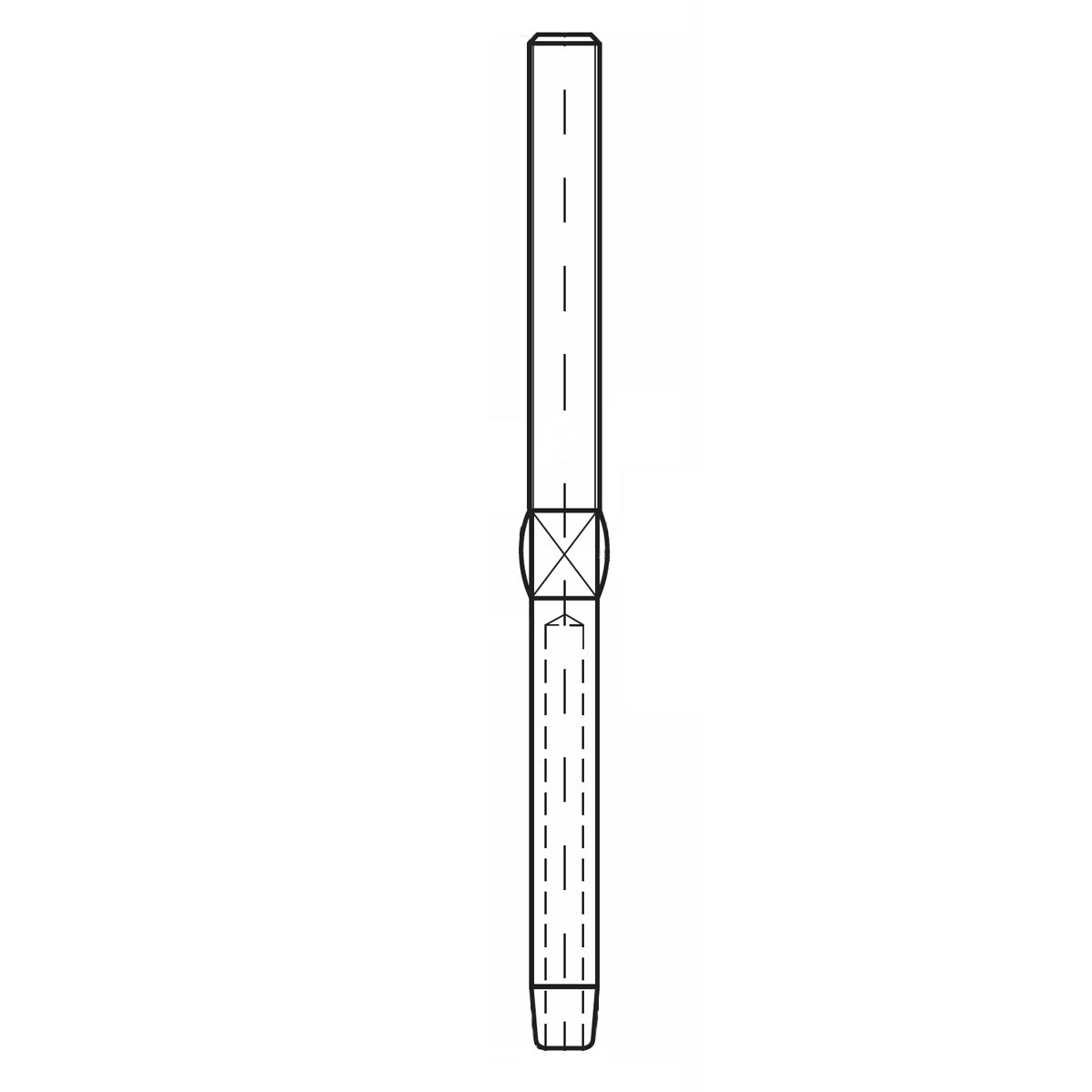 ASS - Końcówka do zawalcowania lin nierdzewna - STANDARD - lewy gwint