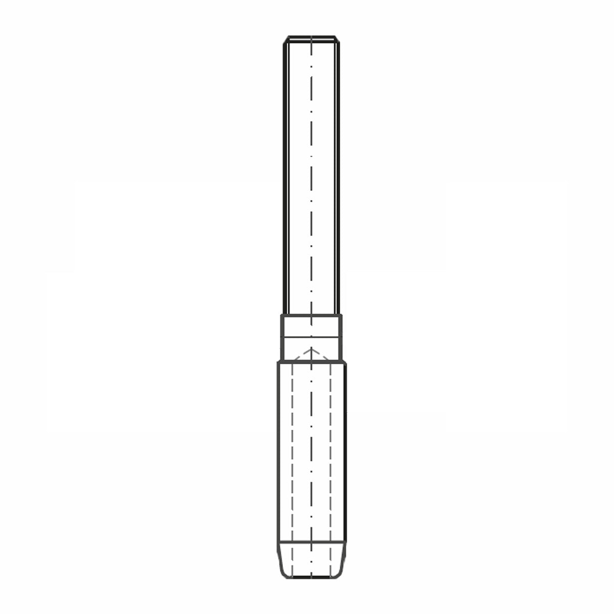 ASS - Końcówka do zawalcowania lin nierdzewna KW - MINI - lewy gwint
