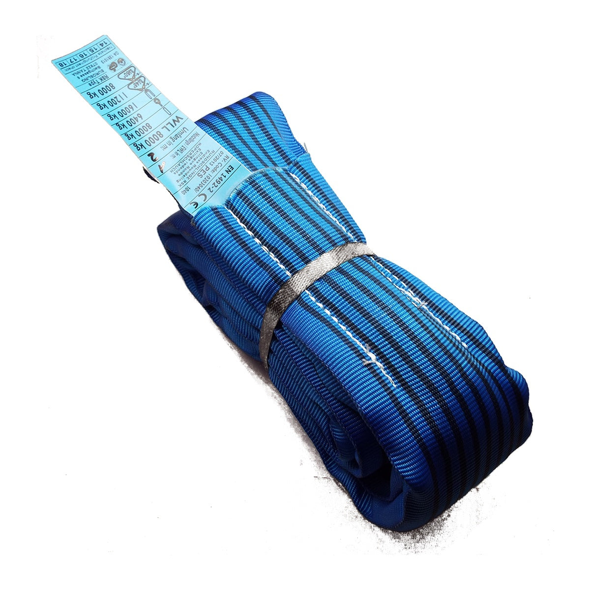 RSK 8000kg Zawiesie wężowe o obwodzie zamkniętym, wzmocnione, niebieskie