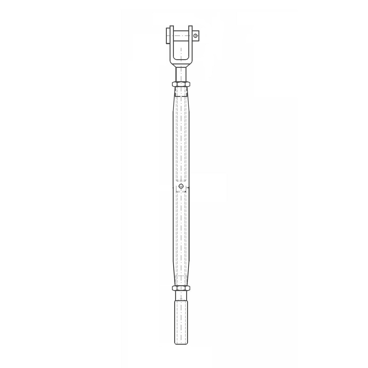 ASS - Ściągacz (śruba rzymska) nierdzewny Widły-Końcówka - SUPER MINI