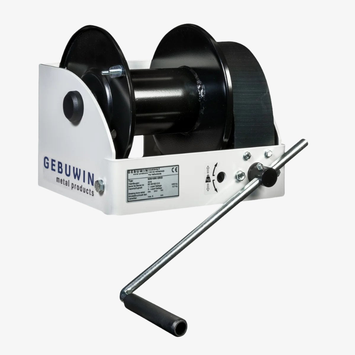Wciągarka linowa ręczna GEBUWIN model WW, z przekładnią ślimakową, lakierowana GR