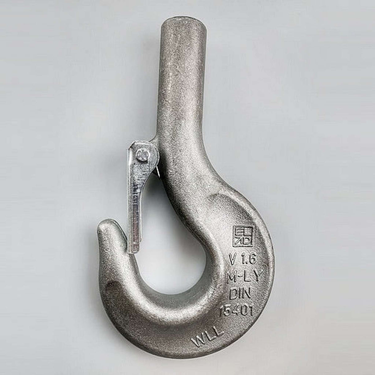 Hak jednorożny RSN - DIN 15401, odkuwka bez gwintu, z zabezpieczeniem, klasa P