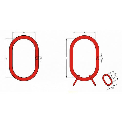 SA/25 Ogniwo do dużych haków rozmiaru 25, klasa 8