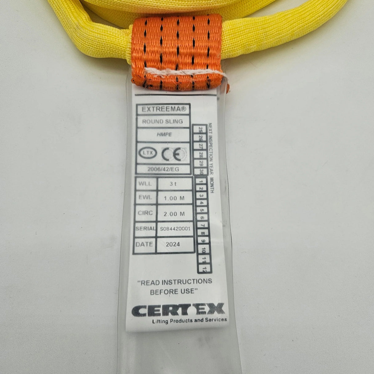 Zaweisie wężowe Extreema(r) EXS nośność 3000kg, średnica 18mm żółta