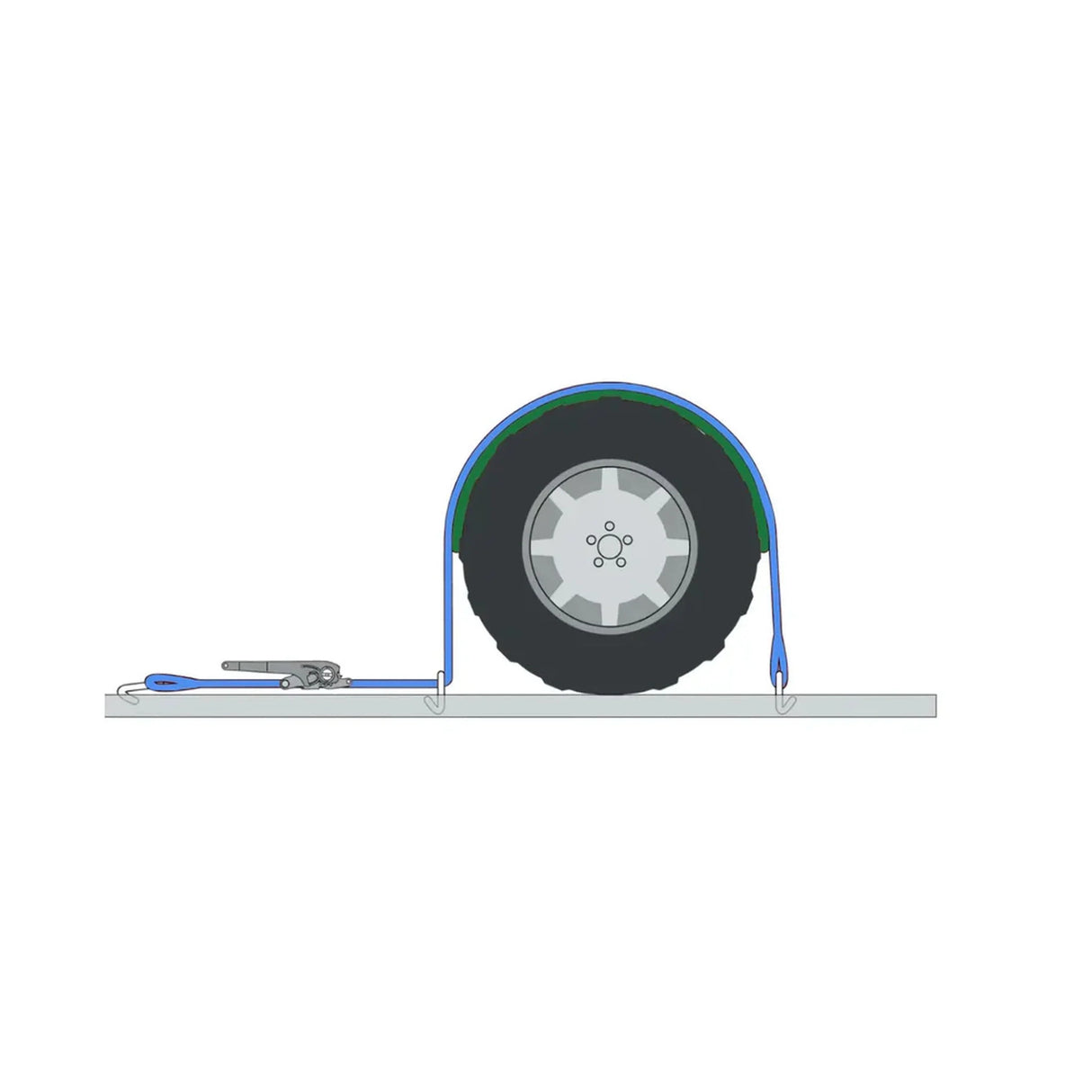 Pas mocujący do samochodu z osłoną, 35 mm, IHJO, LC 1500 daN, STF 330 daN, 2,8 m, VDI 2700 8.1