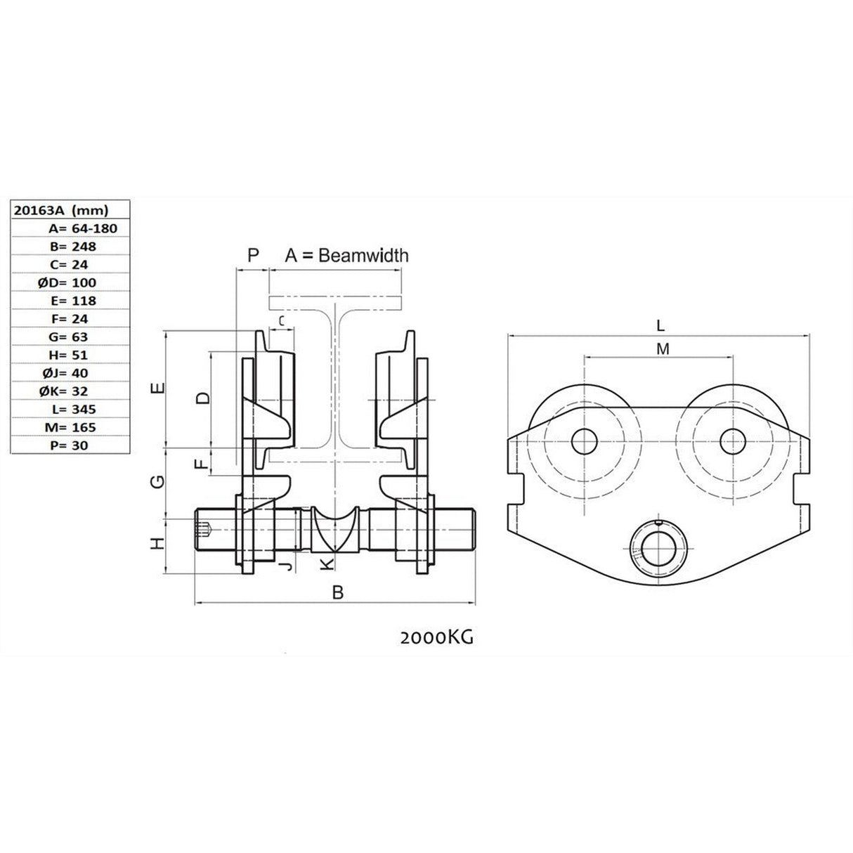 Wózek ręczny pchany SVERO, typ 20