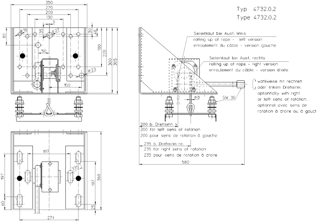 Ręczna wciągarka linowa do kół zapasowych – 4732.0,2