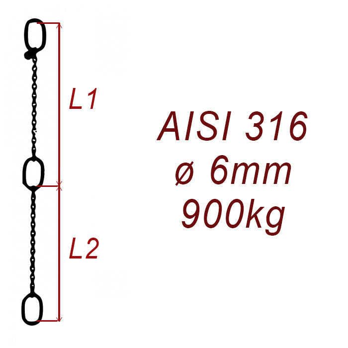 CPK 6 - Zawiesie łańcuchowe nierdzewne do pomp zanurzeniowych, nośność 900kg - Pumpenkette