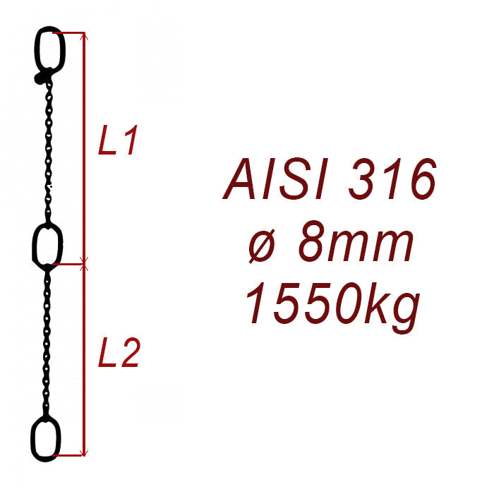 CPK 8 - Zawiesie łańcuchowe nierdzewne do pomp zanurzeniowych, nośność 1550kg - Pumpenkette