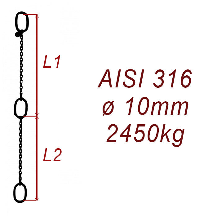 CPK 10 - Zawiesie łańcuchowe nierdzewne do pomp zanurzeniowych, nośność 2450kg - Pumpenkette