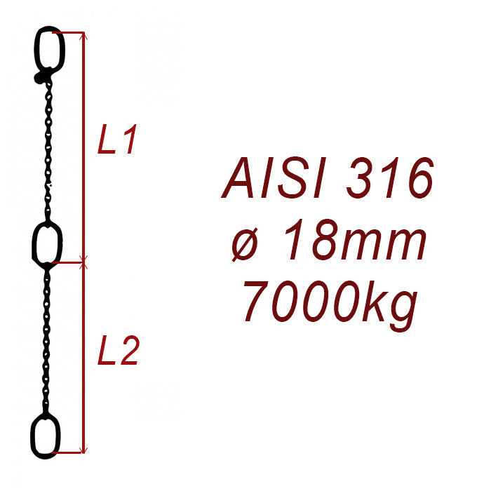 CPK 18 - Zawiesie łańcuchowe nierdzewne do pomp zanurzeniowych, nośność 7000kg - Pumpenkette