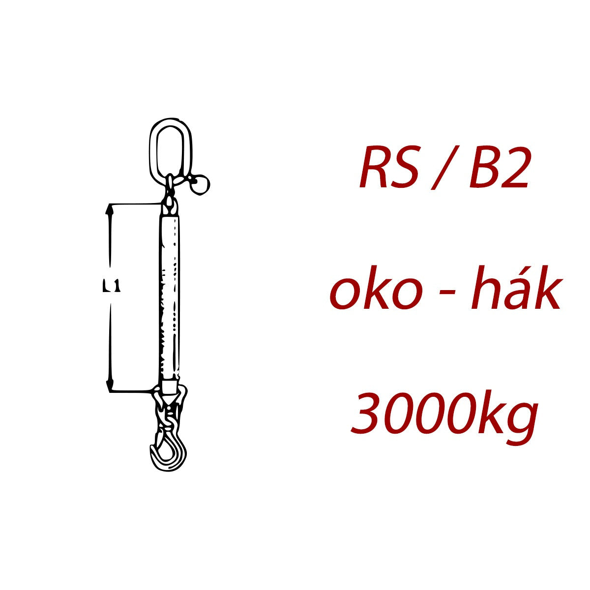 Zawiesie pasowe 1-cięgnowe, ogniwo - hak, nośność 3000kg