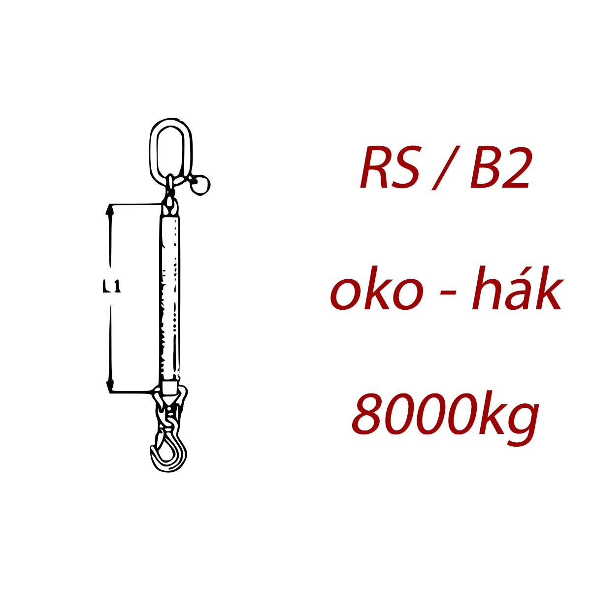 Zawiesie pasowe 1-cięgnowe, ogniwo - hak, nośność 8000kg