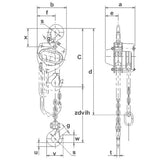 Wciągnik łańcuchowy ręczny KITO typ CB015, nośność 1500kg