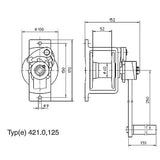 Wciągarka linowa ręczna typ 421 i 4210 HAACON, nośność 80kg i 125kg, ocynkowana