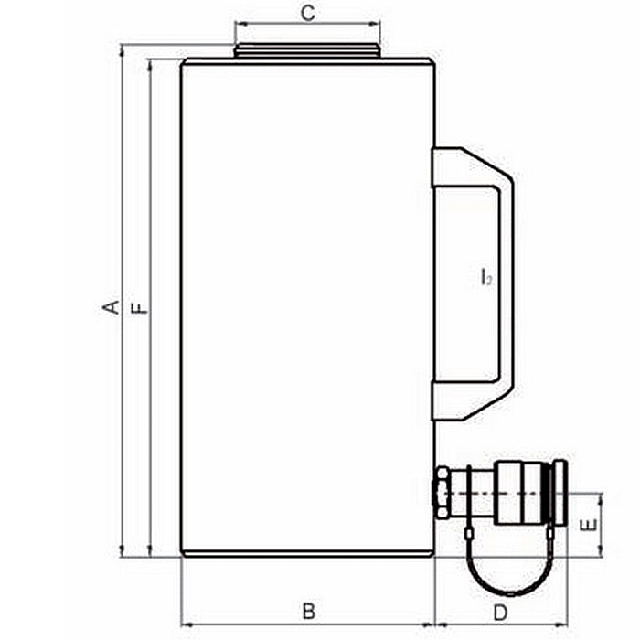 Cylinder hydrauliczny / siłownik aluminiowy HAC S HOLMATRO, powrót sprężynowy