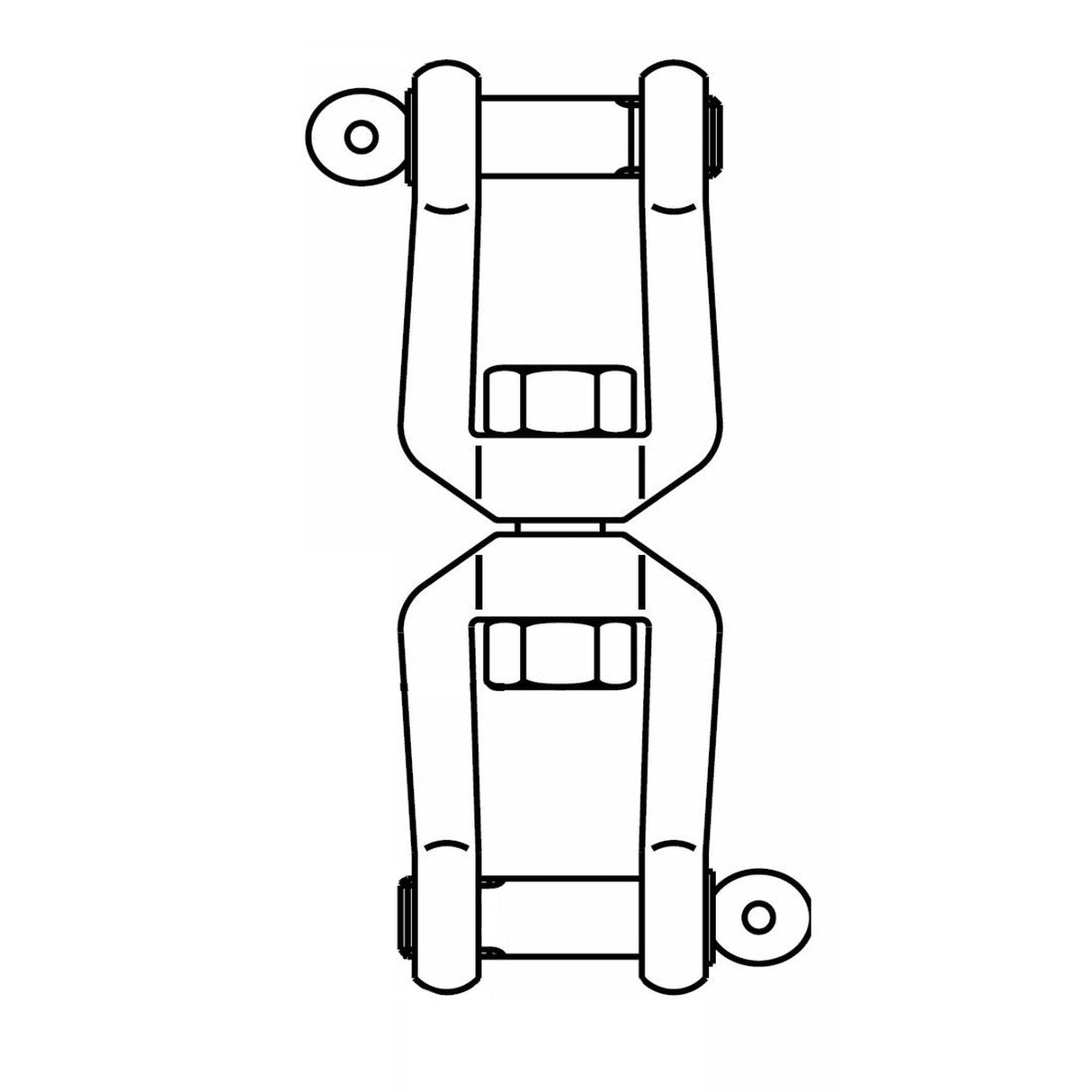 Krętlik nierdzewny widełki-widełki, AISI 316 (A4)