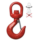 Obrotowy hak wysokowytrzymałościowy z uchem, bez łożyska, czerwony, DELTA