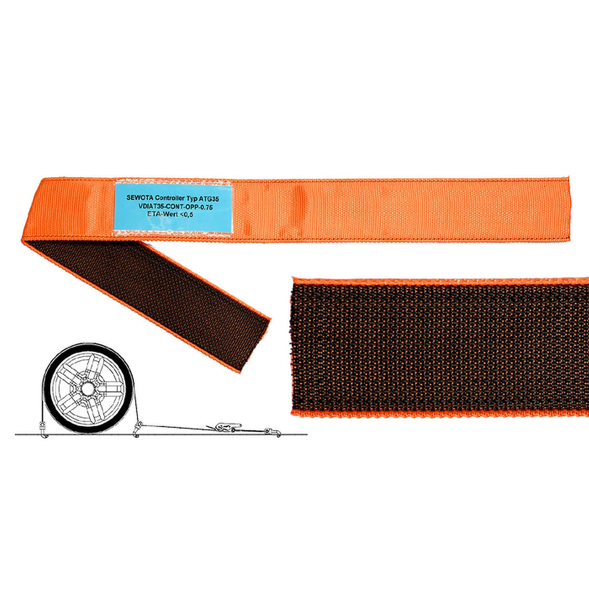 Pas transportowy lawetowy SEWOTA z obrotowym hakiem IHJO, LC 1500 daN