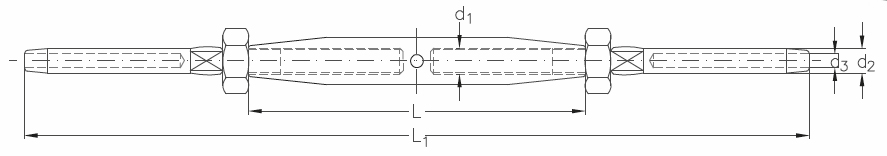 ASS - Ściągacz (śruba rzymska) widełkowy nierdzewny - STANDARD