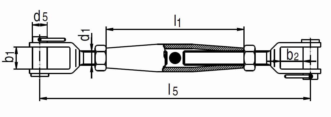 Ściągacz widełkowy nierdzewny / Śruba rzymska AISI, 316 (A4)