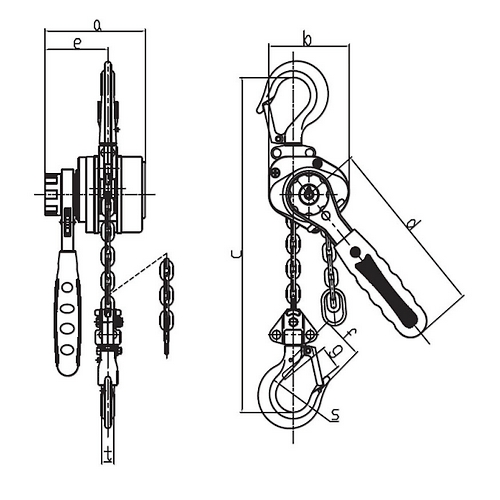 Wciągnik dźwigniowy łańcuchowy MINI VTS 250 - 3000kg! HAKLIFT