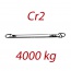 Cr2 4000kg, L1=1m, Zawiesie pasowe zakończone ogniwami przechodnimi, szare, szerokość 120mm