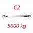C2 5000kg, L1=8m, Zawiesie pasowe zakończone ogniwami, czerwone, szerokość 150mm