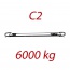 C2 6000kg, L1=2m, Zawiesie pasowe zakończone ogniwami, brązowy, szerokość 180mm
