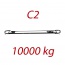 C2 10000kg, L1=4m, Zawiesie pasowe zakończone ogniwami, pomarańczowy, szerokość 300mm