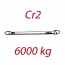 Cr2 6000kg, L1=2m, Zawiesie pasowe zakończone ogniwami przechodnimi, brązowy, szerokość 180mm