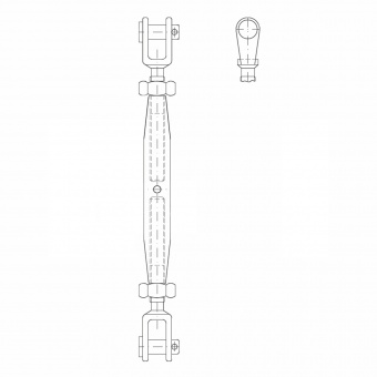 ASS - Ściągacz (śruba rzymska) widełkowy nierdzewny - STANDARD