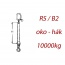 Zawiesie pasowe 1-cięgnowe, ogniwo - hak, nośność 10000kg, długość taśmy 2m