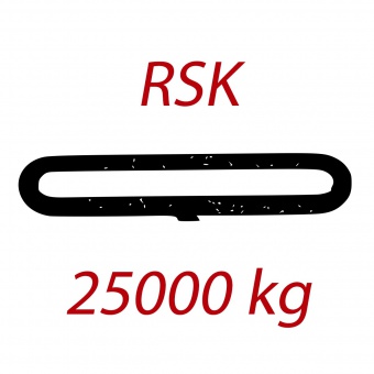 RSK 25000kg Zawiesie wężowe o obwodzie zamkniętym, wzmocnione, pomarańczowe