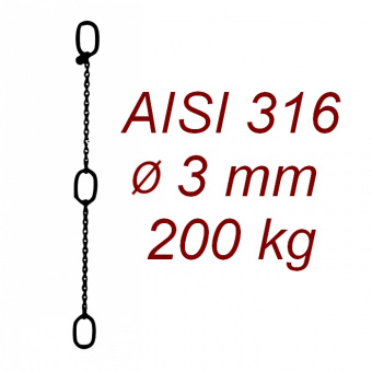 CPK3 - Zawiesie łańcuchowe nierdzewne do pomp zanurzeniowych, nośność 200kg - Pumpenkette